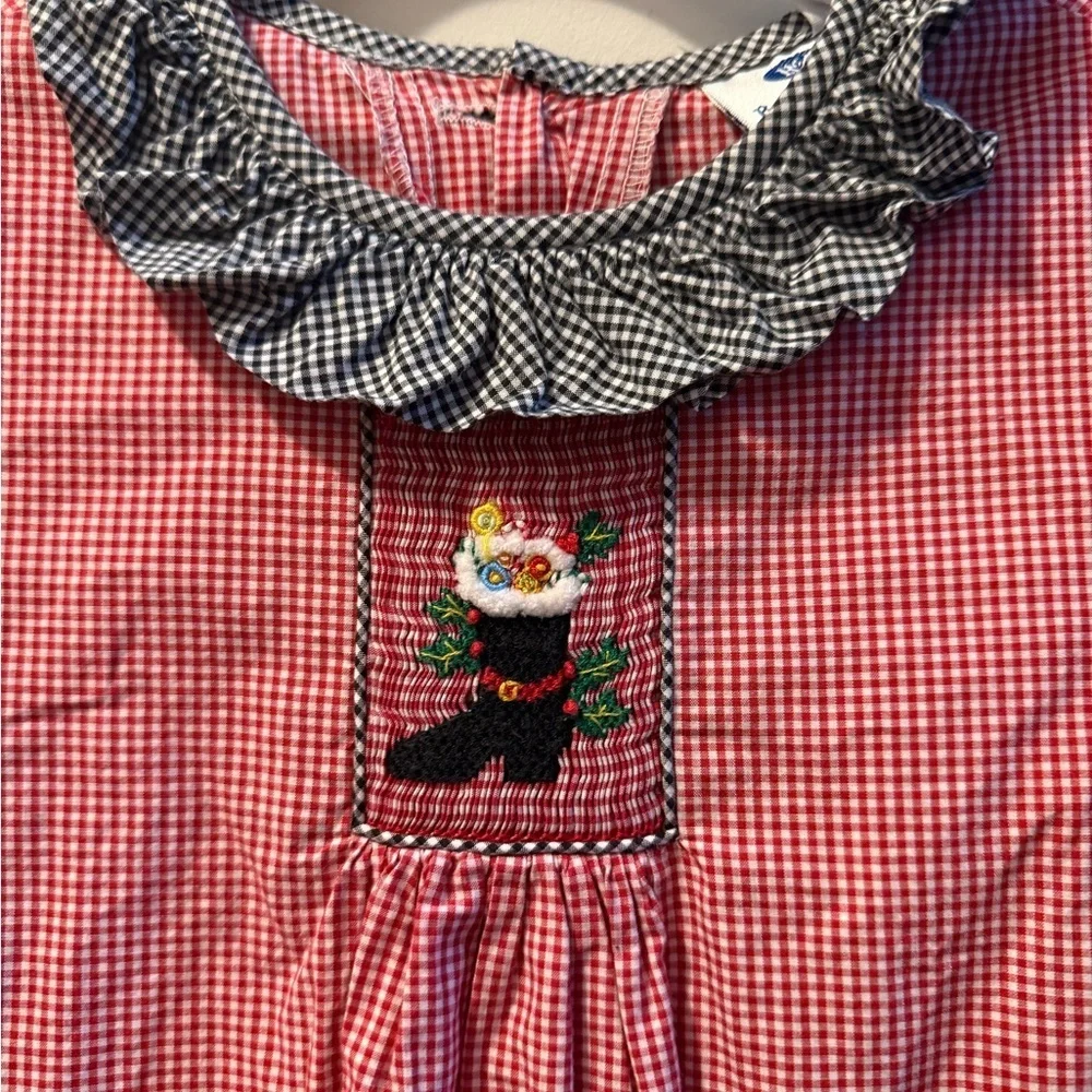 Beaux and Belles Smocked Christmas Bishop Dress